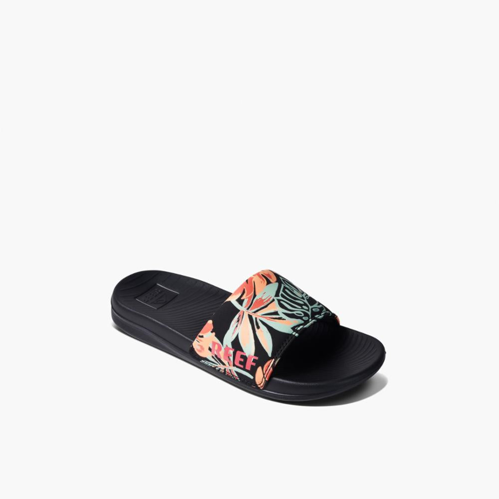 Reef Women REEF ONE SLIDE BLACK MONSTERA
