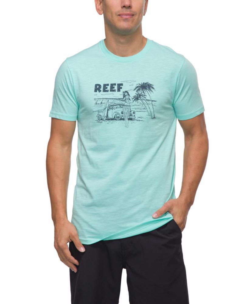 Reef Apparel Men HULAGIRLY GRAPHIC TEE ARUBA BLUE