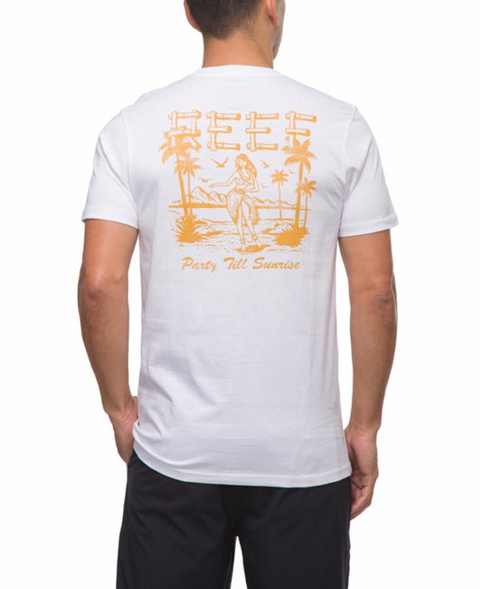 Reef Apparel Men ISLAND GIRL GRAPHIC TEE BRIGHT WHITE