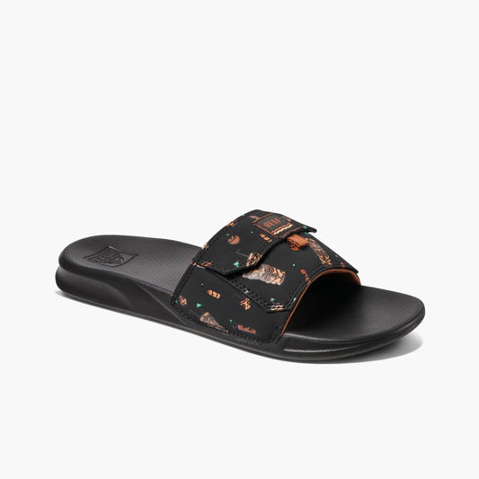 Reef Men REEF STASH SLIDE BLACK TIKI