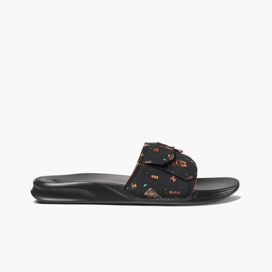 Reef Men REEF STASH SLIDE BLACK TIKI