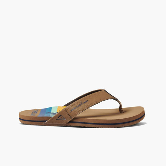 Reef Men REEF NEWPORT + LIFE IS GOODOD SEAS THE DAY BROWN