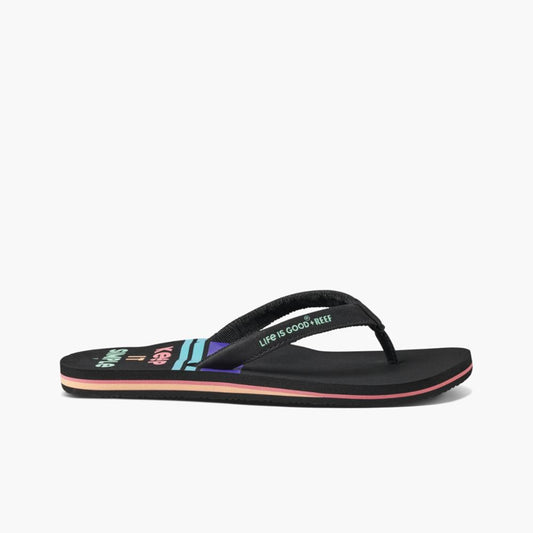 Reef Women REEF CUSHION SANDS + LIFE IS GOOD IS GOOD KEEP IT SIMPLE BLACK