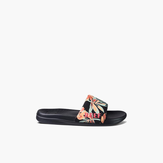 Reef Women REEF ONE SLIDE BLACK MONSTERA