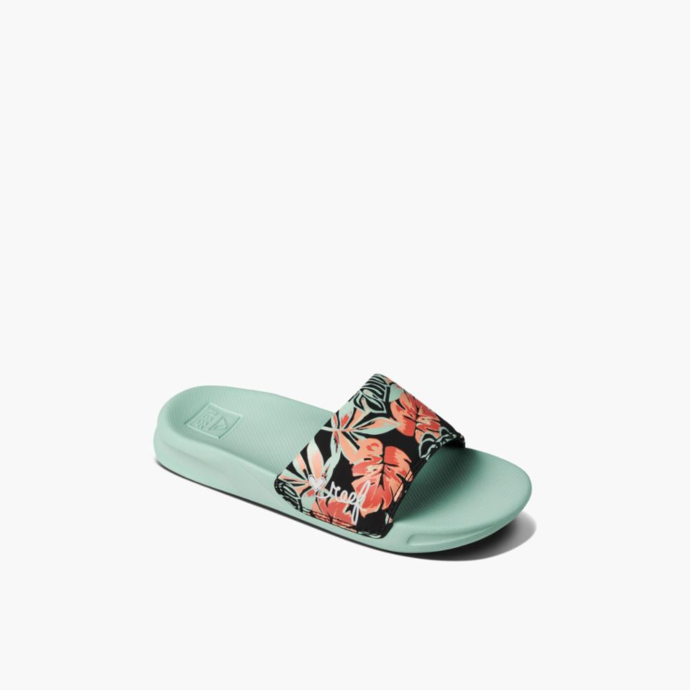 monstera slides Reef Kids KIDS ONE SLIDE MINT MONSTERA