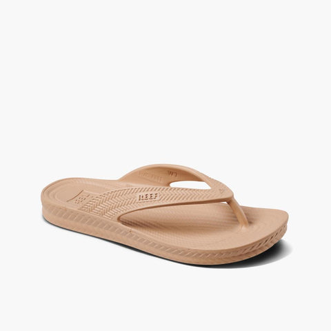  Qwave Womens Flip Flops - Vegan Leather Brown Women's Sandals  Flat, Small